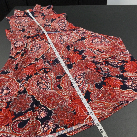 Women's Tommy Hilfiger Dress, Size Large , Red and Navy Paisley - Picture 5 of 11